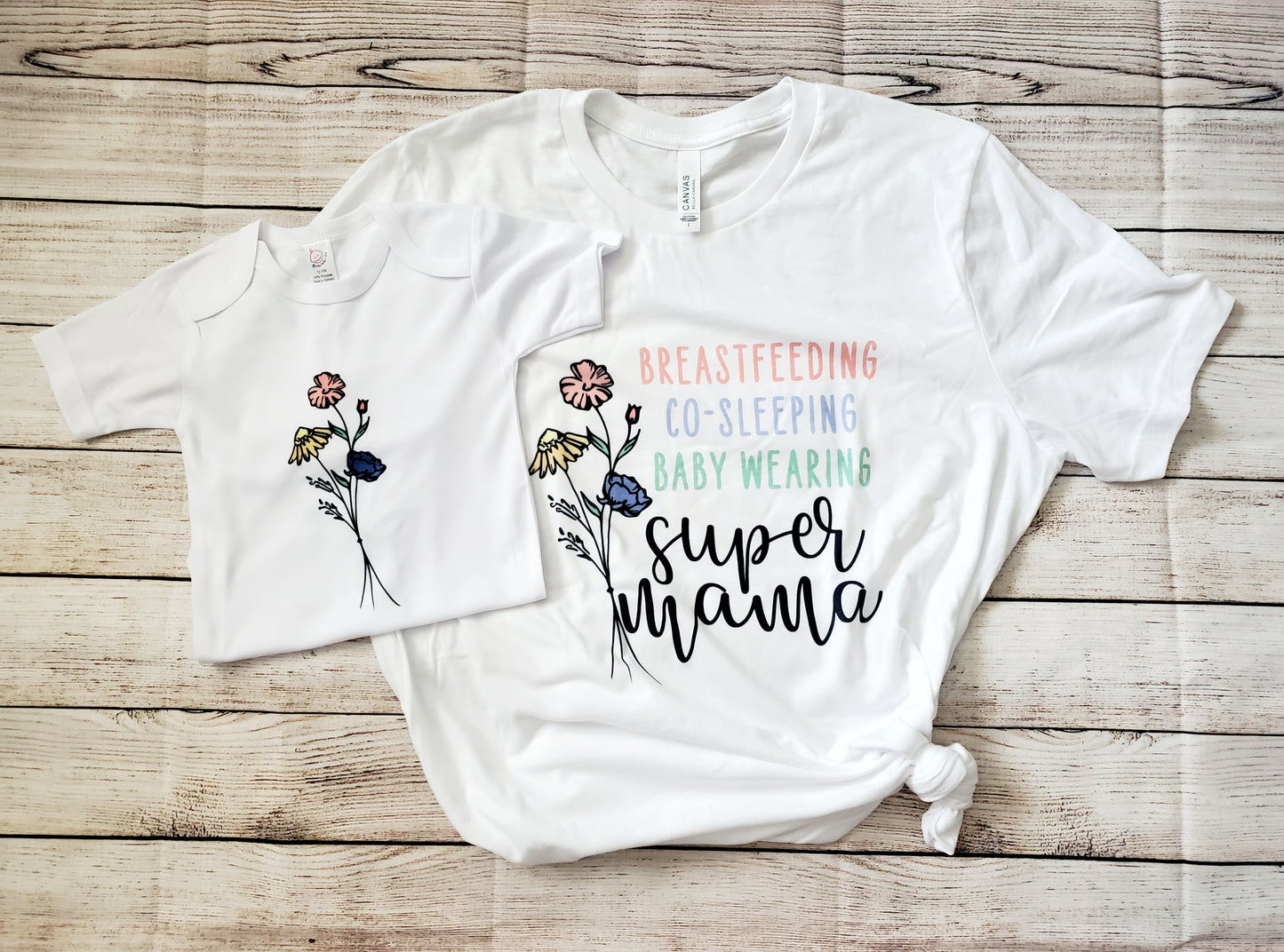 Super Mama Flower Onesie