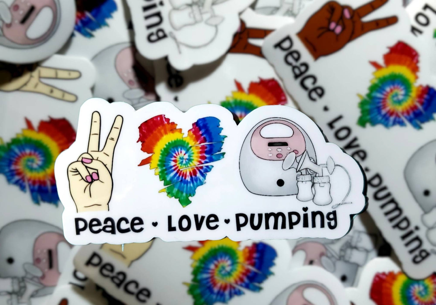 Peace love and breastfeeding sticker, breast pump sticker, breastfeeding mom gift, cart sticker, water bottle sticker