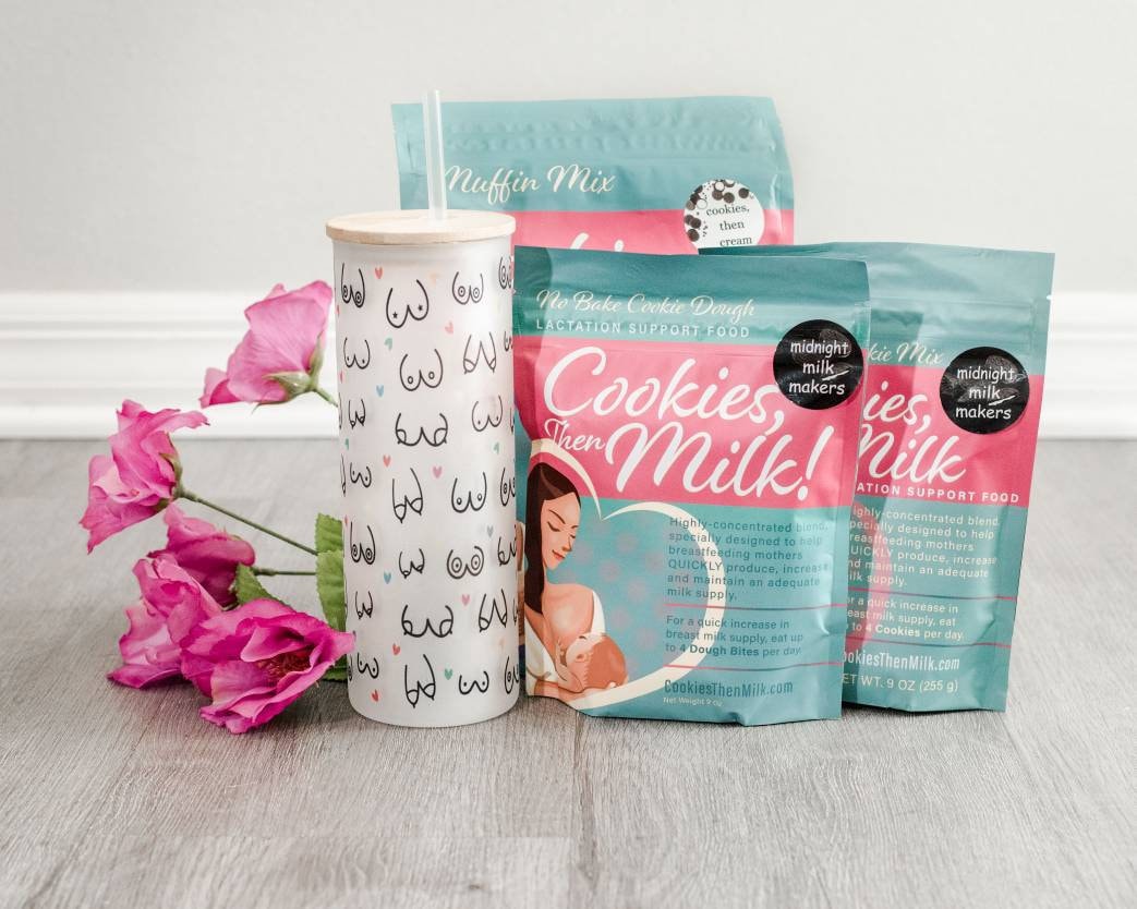 Cookies then milk gift box, milk maker gift box, lactation cookies, breastfeeding gift, breastfeeding mom, boob, lactation treats, pumping
