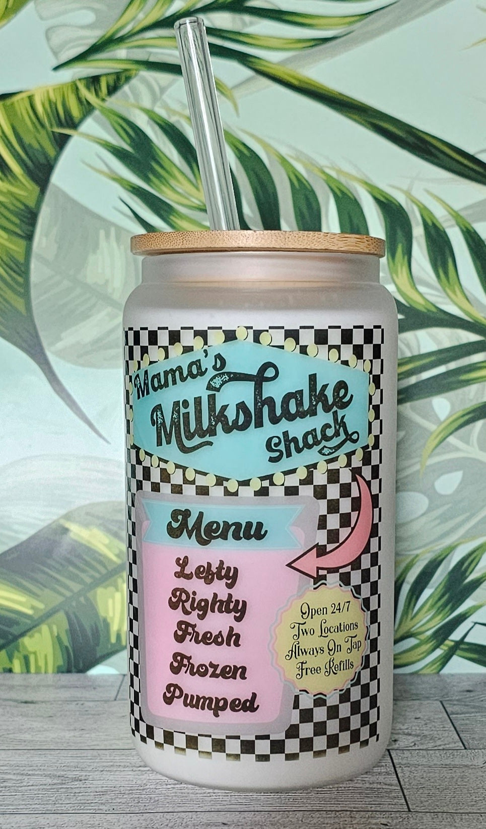 Mamas Shake Shack Glass Can