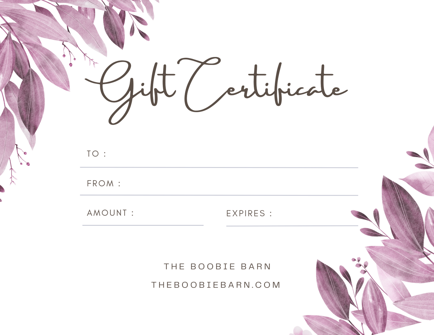 The Boobie Barn Gift Card