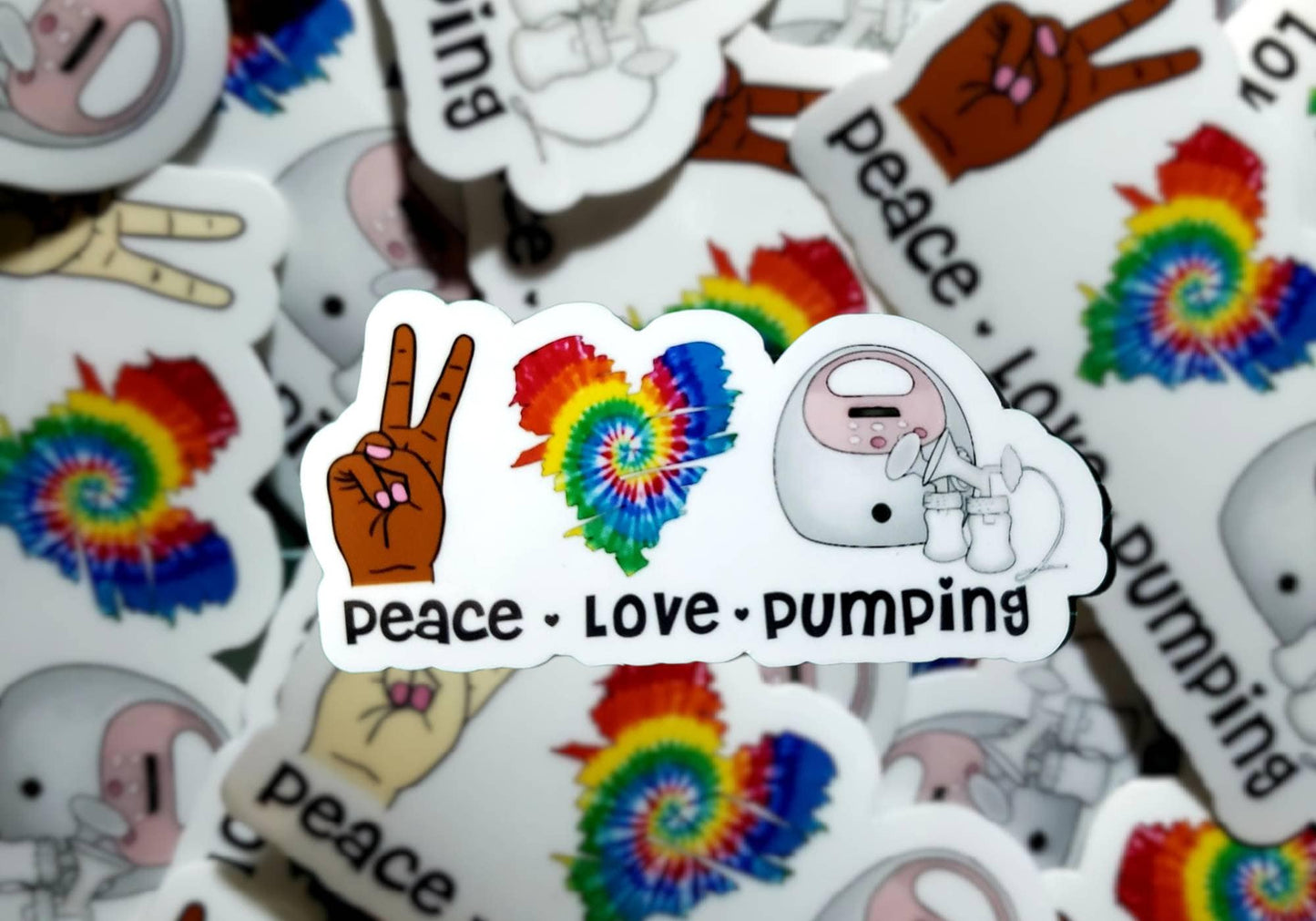 Pease love and breastfeeding sticker, ethnic breastfeeding sticker, breast pump sticker, cart sticker, breastfeeding mom gift