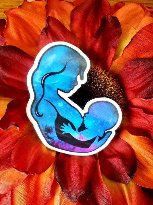 Galaxy breastfeeding mom sticker, breastfeeding sticker, breastfeeding decal, gift for breastfeeding moms
