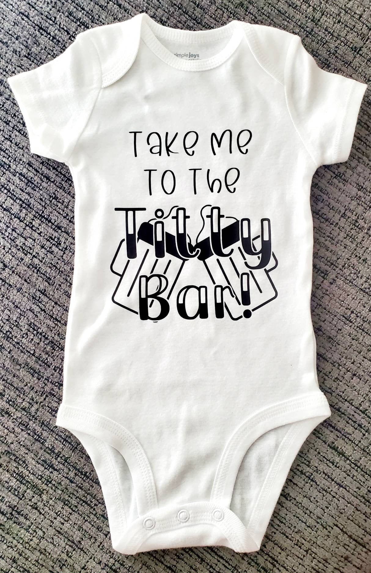 Breastfeeding baby onsie, titty bar onsie, baby onsie, breastfeeding gifts, boobery, mom and me set