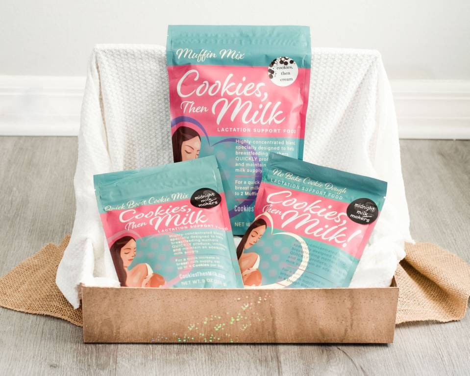 Cookies then milk gift box, milk maker gift box, lactation cookies, breastfeeding gift, breastfeeding mom, boob, lactation treats, pumping