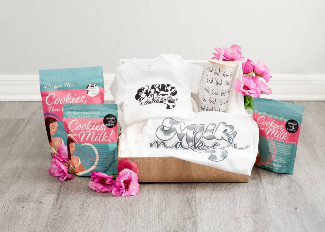 Cookies then milk gift box, milk maker gift box, lactation cookies, breastfeeding gift, breastfeeding mom, boob, lactation treats, pumping