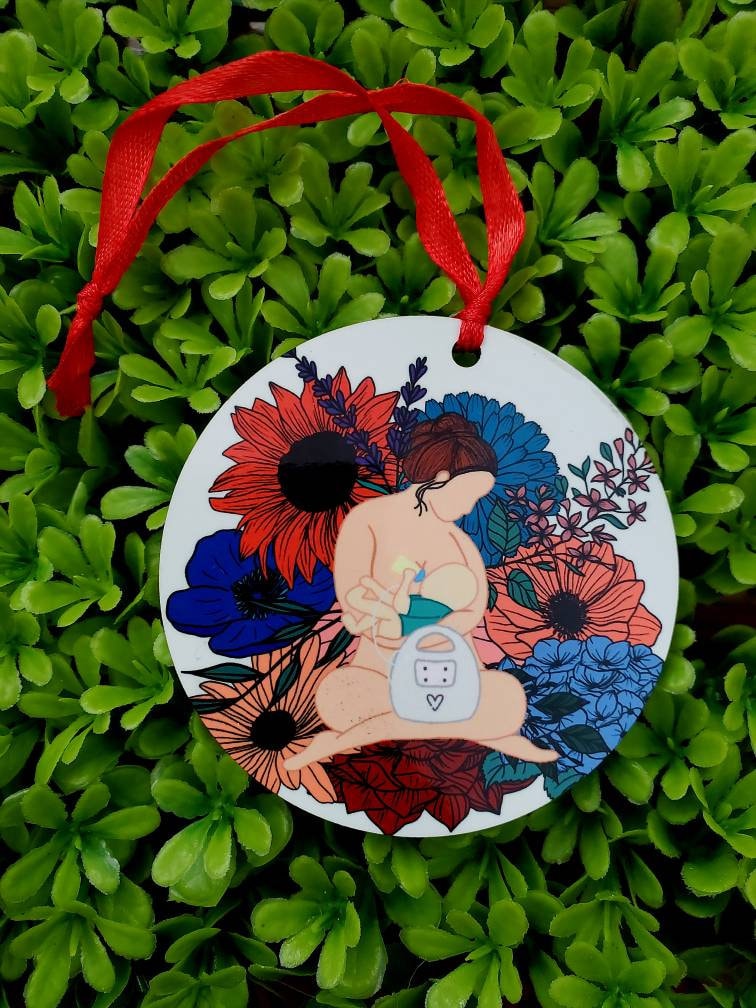 Pumping christmas ornament, breastfeeding christmas gift, breastfeeding mom, pumping christmas gift, exclusive pump gift, christmas