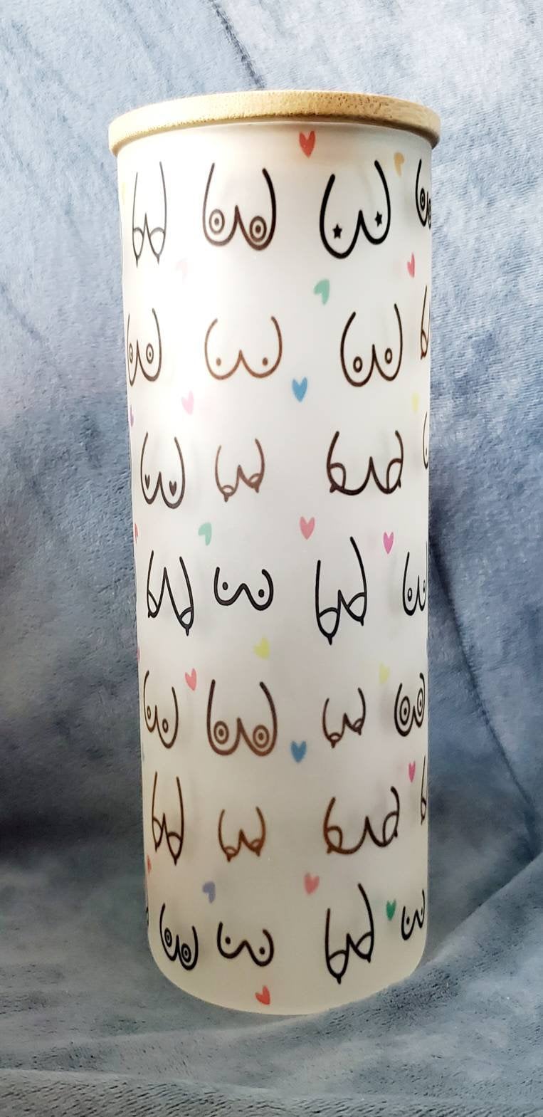 Boobs water bottle, glass water botttle, boobs glass bottle, save the tatas water bottle, breast water bottle, breastfeeding water bottle