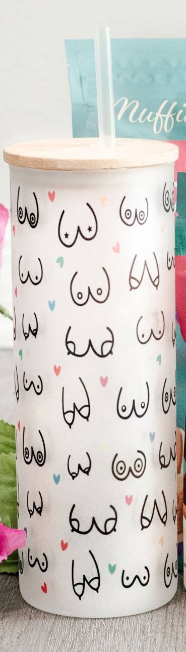 Boobs water bottle, glass water botttle, boobs glass bottle, save the tatas water bottle, breast water bottle, breastfeeding water bottle